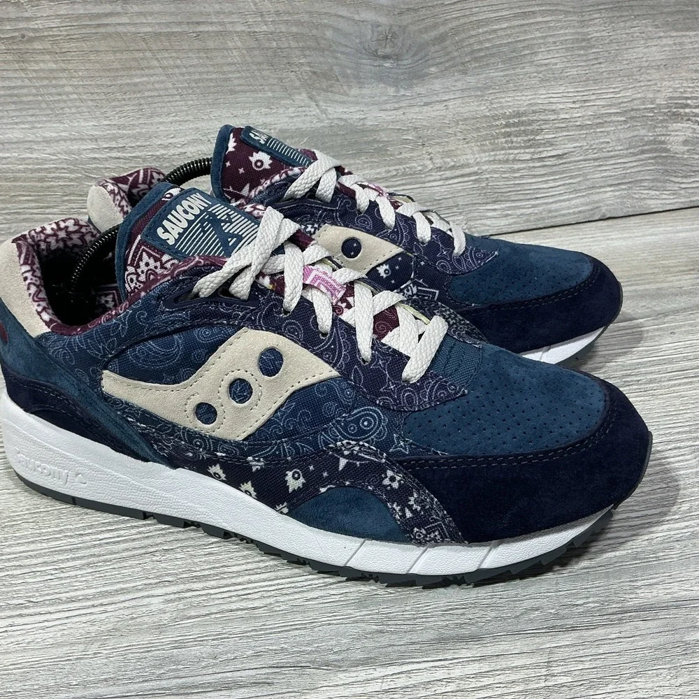 Saucony Shadow 6000 Paisley Blue Men's Size 10 S70724-1 Purple White Sneakers